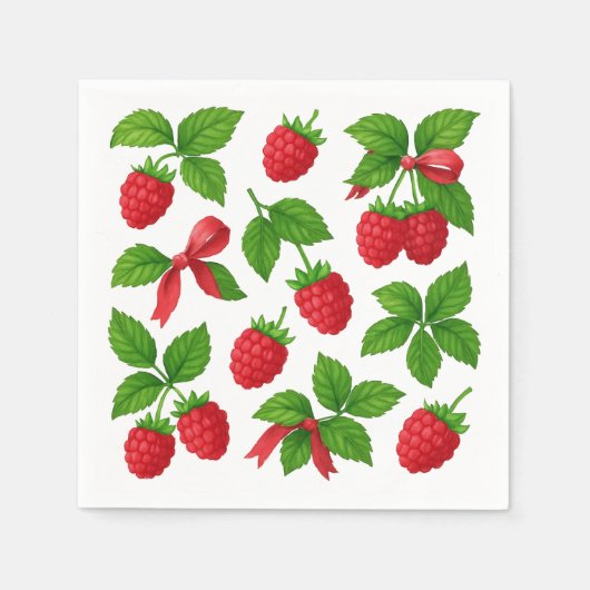 ベリースイートラズベリー子供の誕生日パーティーナプキン スタンダードカクテルナプキン (正面)