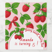 ベリースイートラズベリー子供の誕生日パーティー- ワインラベル (シングルラベル)