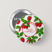 ベリースイートラズベリー子供の誕生日パーティー- 缶バッジ (正面&裏面)