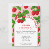 ベリースイートラズベリー子供の誕生日招待状 招待状 (正面)
