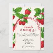 ベリースイートラズベリー子供の誕生日招待状 招待状 (正面)