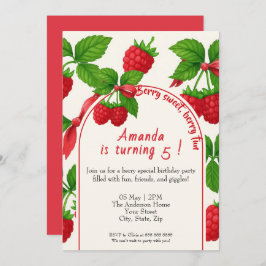 ベリースイートラズベリー子供の誕生日招待状 招待状
