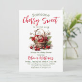 ベリースイートレッドガールさくらんぼベビーシャワー 招待状 (スタンド正面)