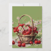 ベリースイートレッドガールさくらんぼベビーシャワー 招待状 (裏面)