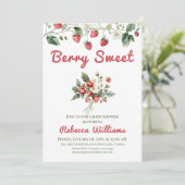 ベリースイートレッドガールストロベリーベビーシャワー 招待状 (スタンド正面)