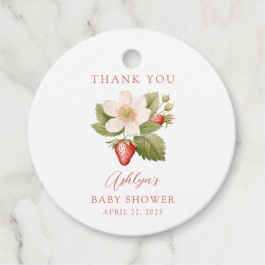 ベリースイートレッドストロベリーサンキューメッセージカード フェイバータグ (正面)