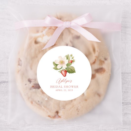 ベリースイートレッドストロベリーブライダルシャワーシール ラウンドシール
