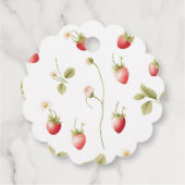 ベリースイートレッドストロベリーベビーシャワーメッセージカード フェイバータグ (裏面)