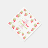 ベリースイートレッドベリーストロベリー誕生日 スタンダードカクテルナプキン (角)