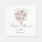 ベリースイートワイルドベリーフローラブーケベビーシャワー スタンダードカクテルナプキン (正面)