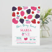 ベリースイートワン最初の誕生日ガールズフルーツ 招待状 (スタンド正面)