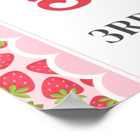 ベリースイート誕生日16x20ストロベリーウェルカム ポスター (角)