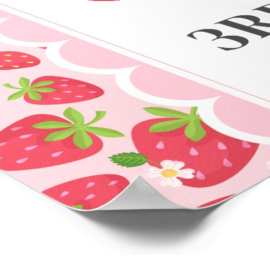 ベリースイート誕生日18x24ストロベリーウェルカム ポスター (角)