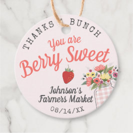 ベリースイート農家マーケットピンクベビーガールシャワー フェイバータグ