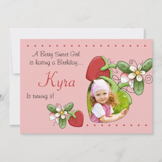 ベリースイート-フォトバースデーパーティーの招待 招待状 (正面)