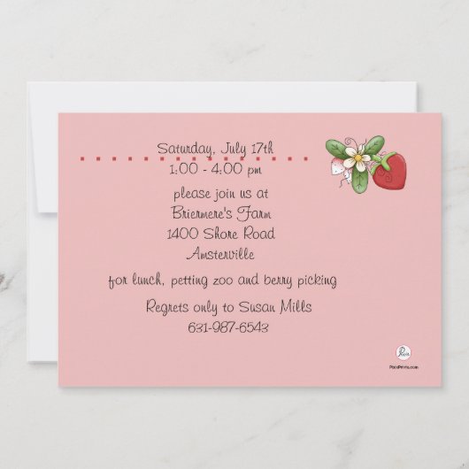 ベリースイート-フォトバースデーパーティーの招待 招待状 (裏面)