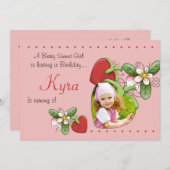 ベリースイート-フォトバースデーパーティーの招待 招待状 (正面/裏面)