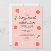 ベリースウィートお祝いストロベリーバースデーパーティー 招待状 (正面)