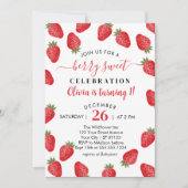 ベリースウィートが1イチゴ1歳の誕生日を飾る 招待状 (正面)