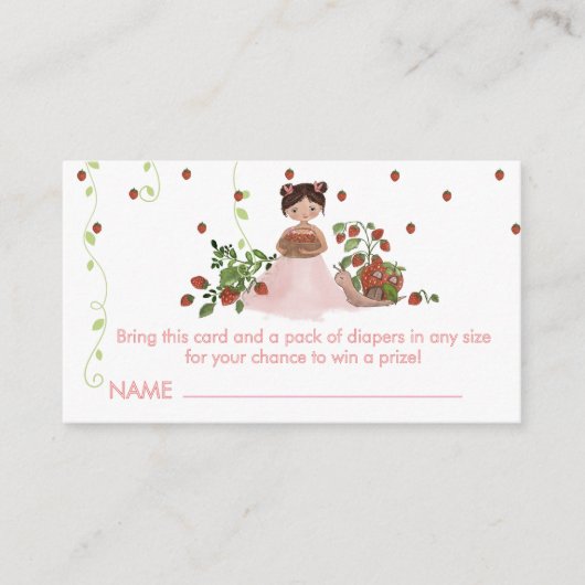 ベリースウィートのベビーシャワー用おむつラッフルカード エンクロージャーカード (正面)