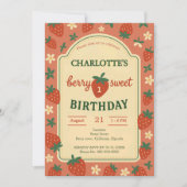 ベリースウィートの誕生日の写真 招待状 (正面)