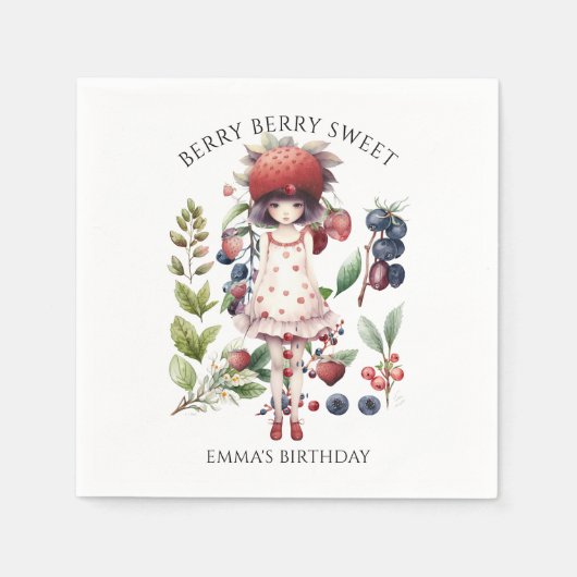 ベリースウィートガールズバースデーパーティー スタンダードカクテルナプキン (正面)