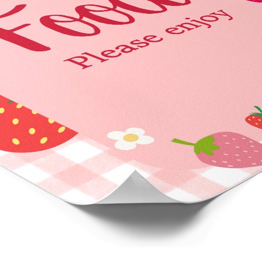 ベリースウィートギンガムストロベリーベビーシャワーフード ポスター (角)