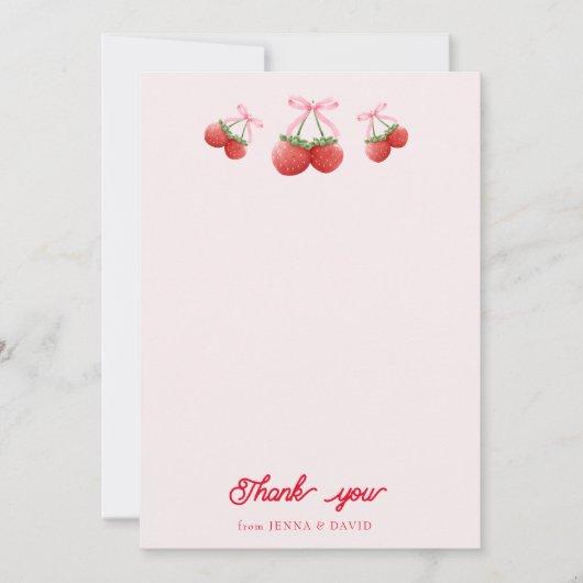 ベリースウィートコケットボウベビーシャワー サンキューカード (正面)