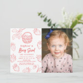 ベリースウィートスタローベリーフォトガール誕生日 招待状 (スタンド正面)