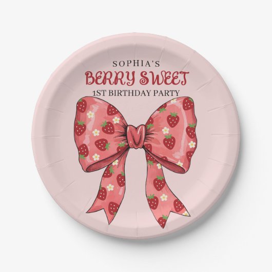 ベリースウィートパーティの招待状 ペーパープレート (正面)