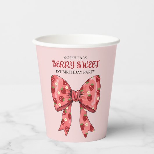 ベリースウィートパーティの招待状 紙コップ (正面)