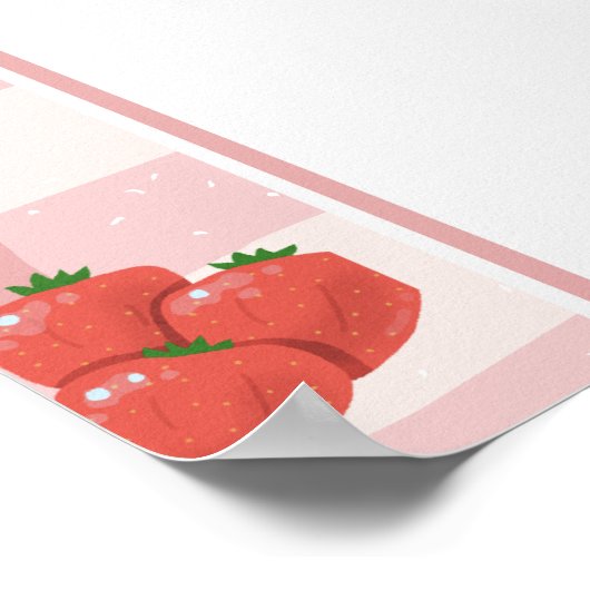 ベリースウィートピンクのチェッカーパターンベビーシャワー ポスター (角)