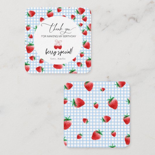ベリースウィートファースト誕生日サンキューカード ノートカード (正面/裏面)