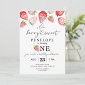 ベリースウィートファースト誕生日招待状テンプレート1st 招待状 (スタンド正面)