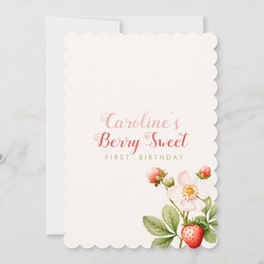 ベリースウィートファースト誕生日招待状 招待状 (裏面)
