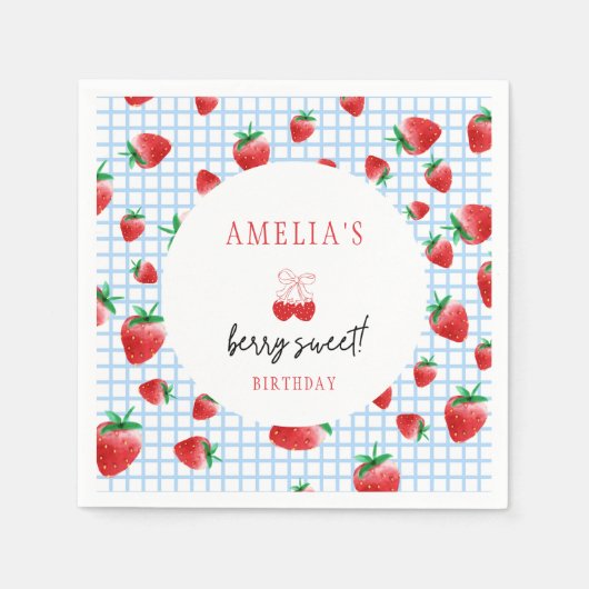 ベリースウィートファースト誕生日 スタンダードカクテルナプキン (正面)