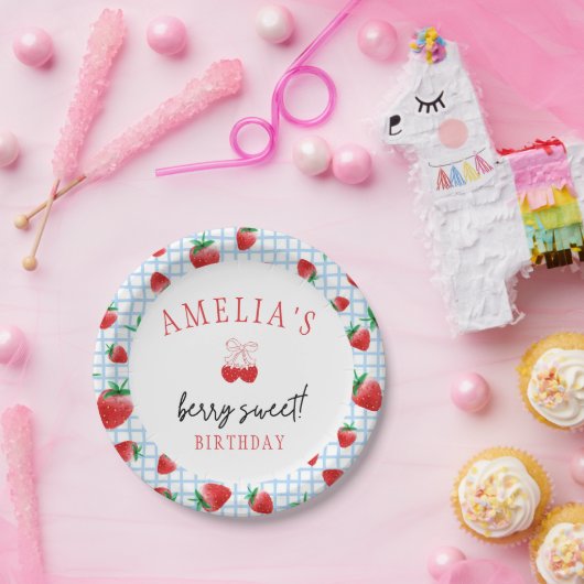 ベリースウィートファースト誕生日 ペーパープレート (パーティー)