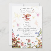 ベリースウィートフェアリーマジックストロベリーガーデン誕生日 招待状 (正面)