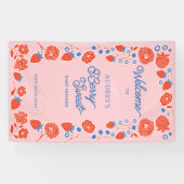 ベリースウィートフローラストロベリーウェルカムベビーシャワー 横断幕 (横)