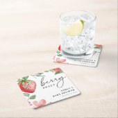 ベリースウィートフローラベビーシャワー スクエアペーパーコースター (インサイチュ)