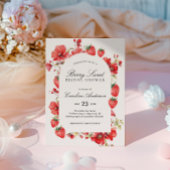 ベリースウィートブライダルシャワーイチゴフローラ 招待状