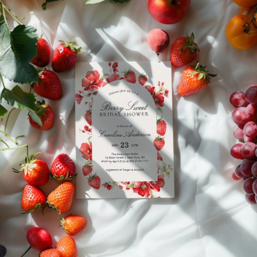ベリースウィートブライダルシャワーイチゴフローラ 招待状