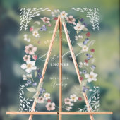 ベリースウィートブライダルシャワーベリーフラワーウェルカム アクリルサイン (ニュートラル)