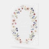 ベリースウィートブライダルシャワーベリーフラワーウェルカム アクリルサイン (傾斜)