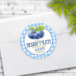 ベリースウィートブルーベリーバースデーパーティーありがとう ラウンドシール