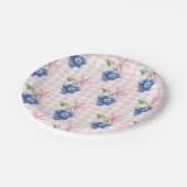 ベリースウィートブルーベリー1st誕生日ピンクギンガム ペーパープレート (アングル)