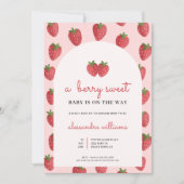 ベリースウィートベビーがベビーシャワーの途中にある 招待状 (正面)