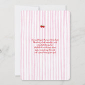 ベリースウィートベビーが途中ベビーシャワー少女 招待状 (裏面)