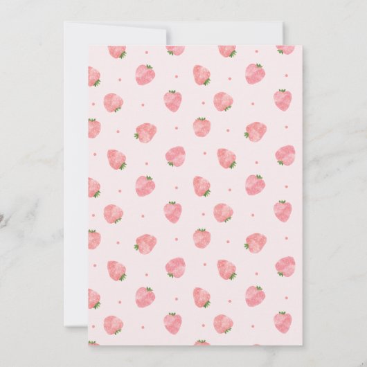 ベリースウィートベビーオンザウェイストロベリーベビーシャワー 招待状 (裏面)