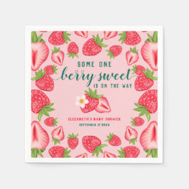 ベリースウィートベビーストロベリーベビーシャワーカスタム スタンダードカクテルナプキン